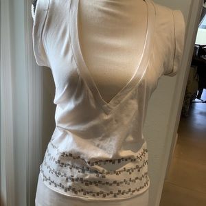 Cream, Tan and Silver Long T-Shirt